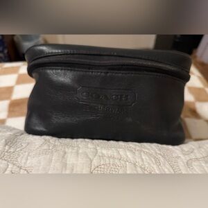 Coach Black Leather Toiletry Bag